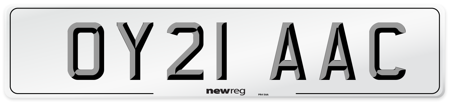 OY21 AAC Number Plate from New Reg
